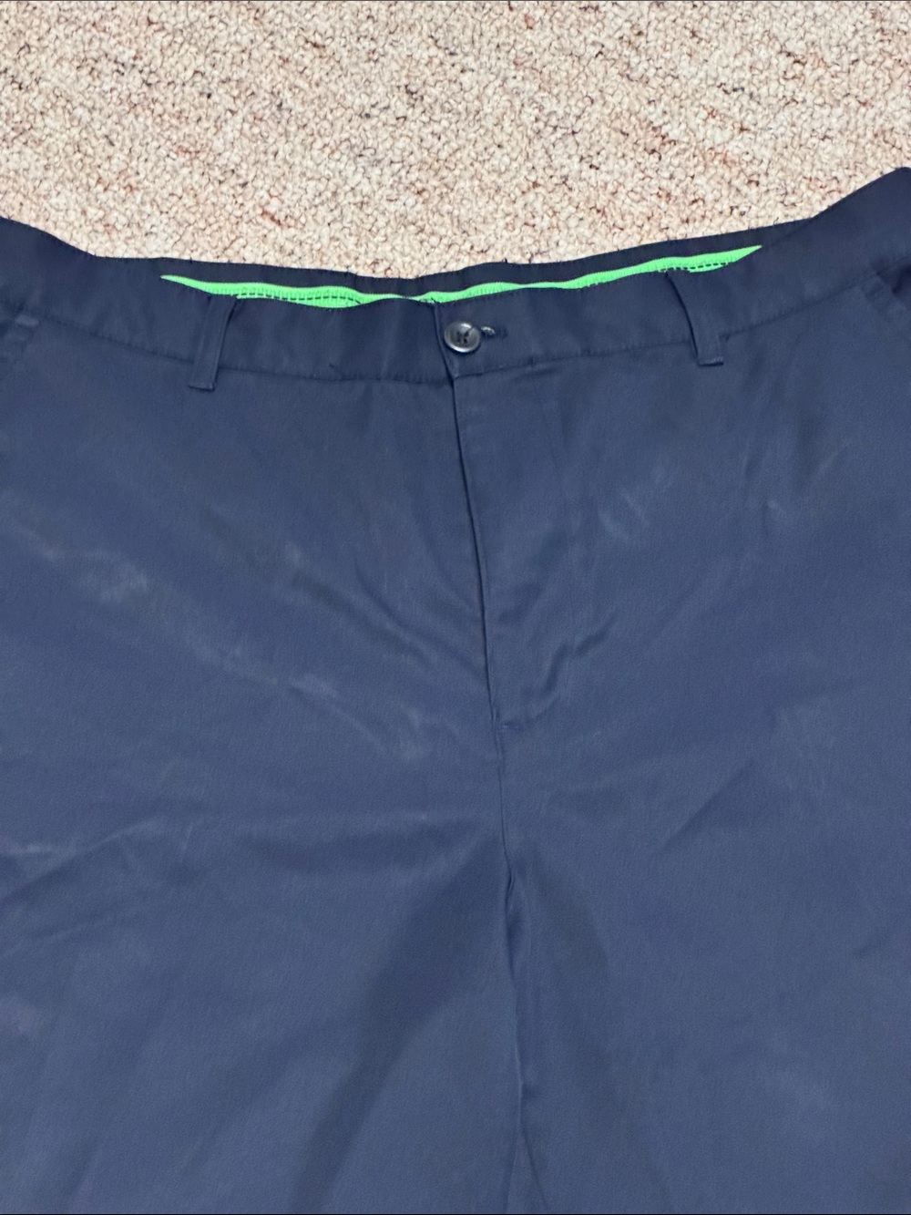 Izod Navy Flat-Front Men's Shorts - Picture 2 of 5